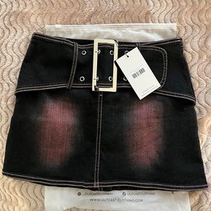 OUTCAST ZEV MINI SKIRT PINK DENIM